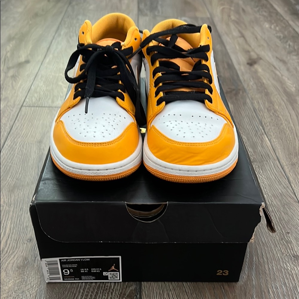 Jordan White and Orange Sneakers Classic Design